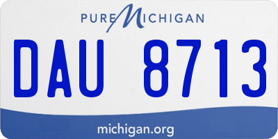 MI license plate DAU8713