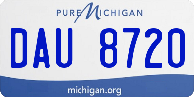 MI license plate DAU8720