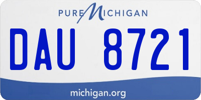 MI license plate DAU8721