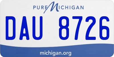 MI license plate DAU8726