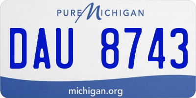 MI license plate DAU8743