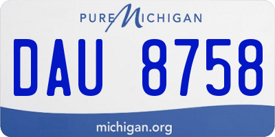 MI license plate DAU8758