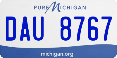 MI license plate DAU8767