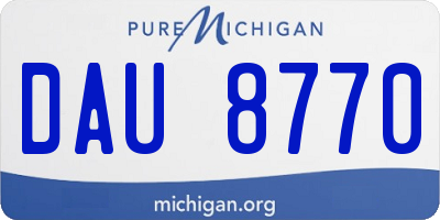 MI license plate DAU8770
