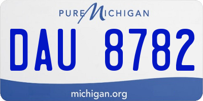 MI license plate DAU8782