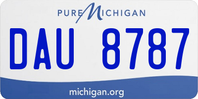 MI license plate DAU8787