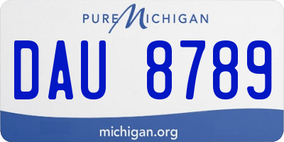 MI license plate DAU8789