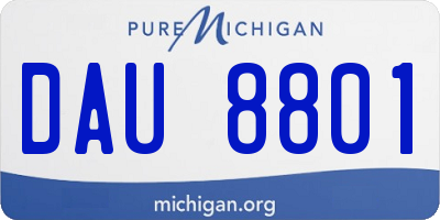 MI license plate DAU8801