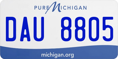 MI license plate DAU8805