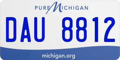MI license plate DAU8812