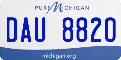 MI license plate DAU8820