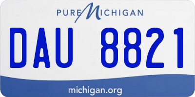 MI license plate DAU8821