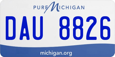 MI license plate DAU8826