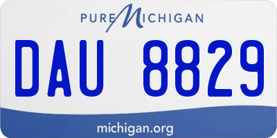 MI license plate DAU8829