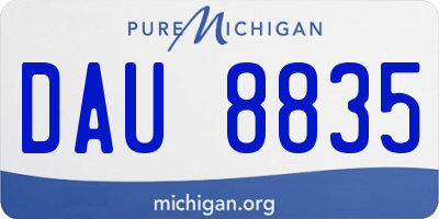 MI license plate DAU8835