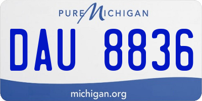 MI license plate DAU8836