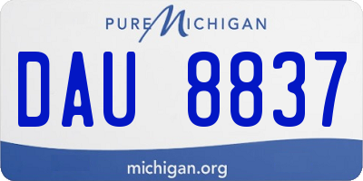 MI license plate DAU8837