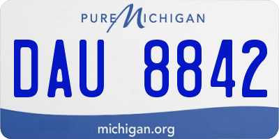 MI license plate DAU8842