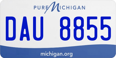 MI license plate DAU8855