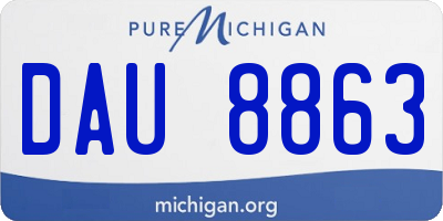MI license plate DAU8863