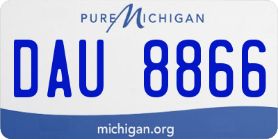 MI license plate DAU8866