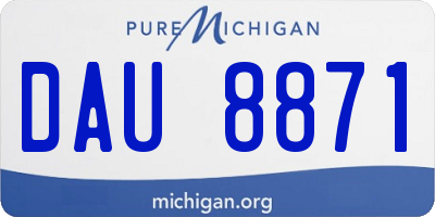 MI license plate DAU8871