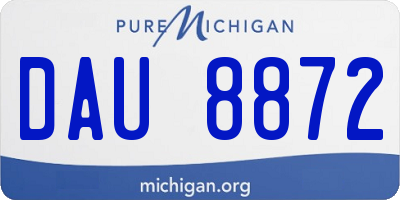 MI license plate DAU8872