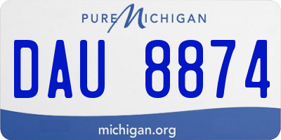 MI license plate DAU8874
