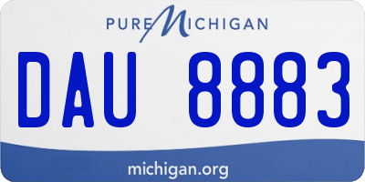 MI license plate DAU8883