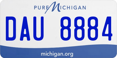 MI license plate DAU8884