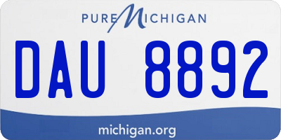 MI license plate DAU8892