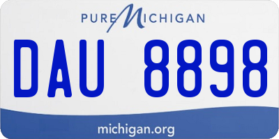MI license plate DAU8898