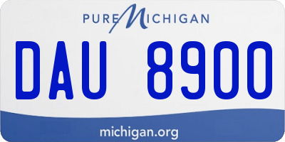 MI license plate DAU8900