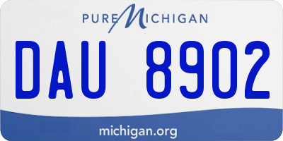 MI license plate DAU8902