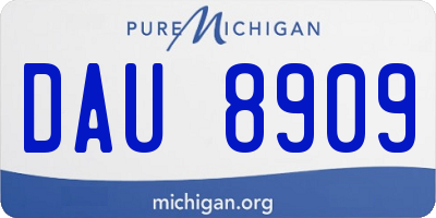MI license plate DAU8909