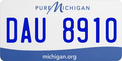 MI license plate DAU8910