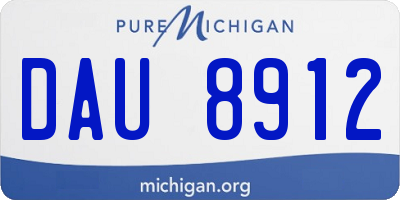 MI license plate DAU8912