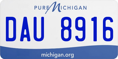 MI license plate DAU8916