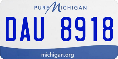 MI license plate DAU8918