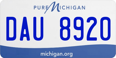 MI license plate DAU8920