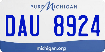 MI license plate DAU8924