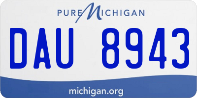 MI license plate DAU8943