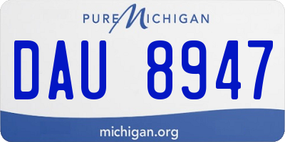 MI license plate DAU8947
