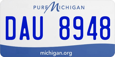 MI license plate DAU8948