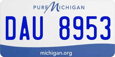 MI license plate DAU8953