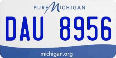 MI license plate DAU8956