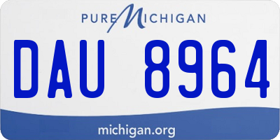MI license plate DAU8964