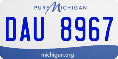 MI license plate DAU8967
