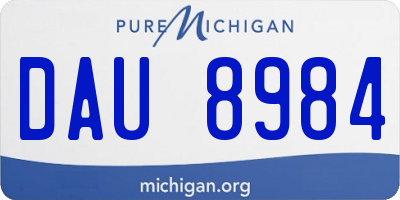 MI license plate DAU8984