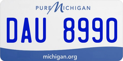 MI license plate DAU8990